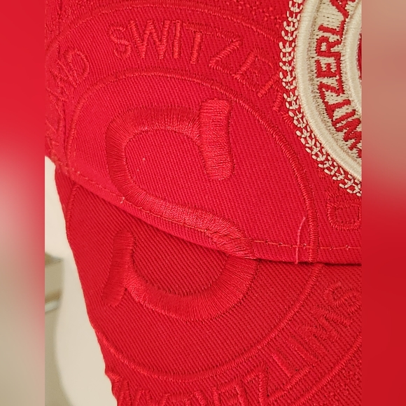 ROBIN RUTH Baseball Cap Red Gold Switzerland Logo Adjustable OSFM NWOT - Picture 5 of 16